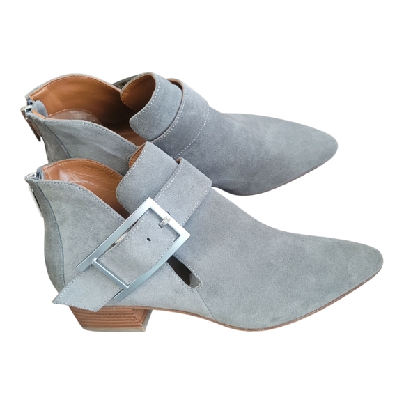 Aquatalia Gray Ankle Boots with Buckle - Picture 2 of 12